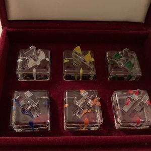 Crystal place setting card holders